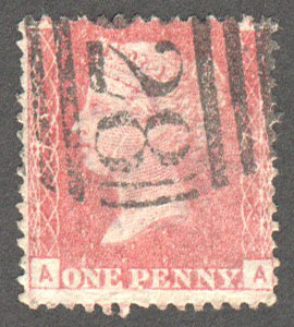 Great Britain Scott 33 Used Plate 79 - AA (Var) - Click Image to Close